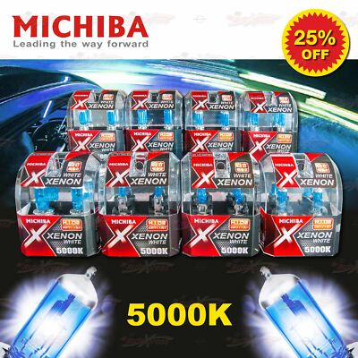 MICHIBA Scheinwerfer GLÜHLAMPE 5000K H1 H3 H4 H7 H8 H11 HB3 HB4 Xenon Super Weiß