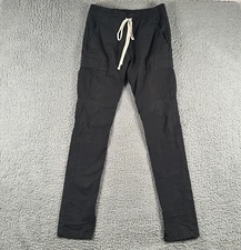 FOG Fear of God Essentials Cargo Pants Mens S Black Ankle Zip Drawstring Tapered