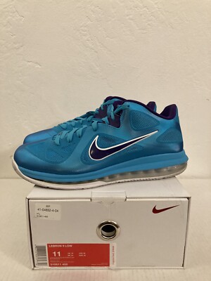 Nike LeBron 9 Low Summit Lake Hornets Turquoise Blue Mens Size 11 510811-400