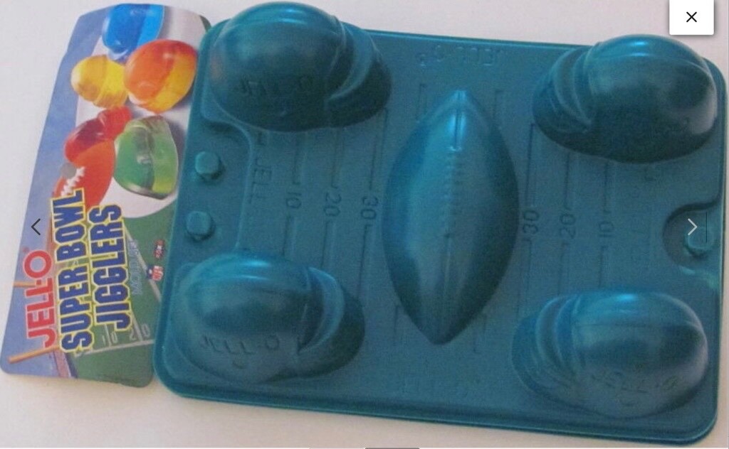 Football Jello Jigglers Set of 3 Mold Trays Each Tray Has 4 Helmets & 1