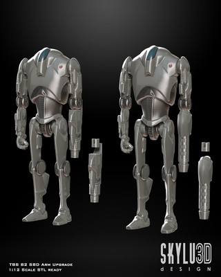 UNPAINTED 1:12 Super Battle Droid Arm Upgrade Set 6'' figure customs