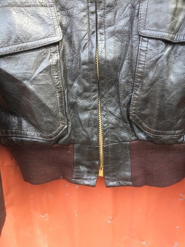 VTG Schott NYC Intermediate Flyer's Type G-1 brown Bomber leather jacket sz 46 - Picture 5 of 18