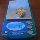925-14k Vintage 2 Sided Heart Pendant-25x21x10mm 925 Italy Stamped Necklace 20" — photo 6