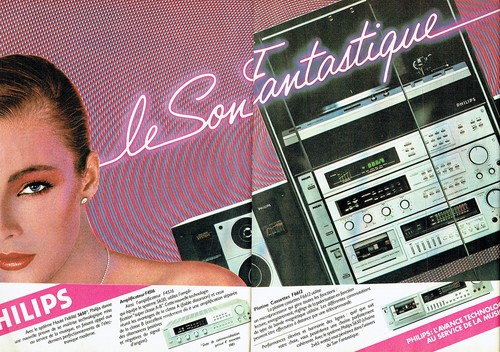 Werbung Advertising 088 1981 Hifi Kette Verstärker Plattenspieler Philips (2 Seiten)