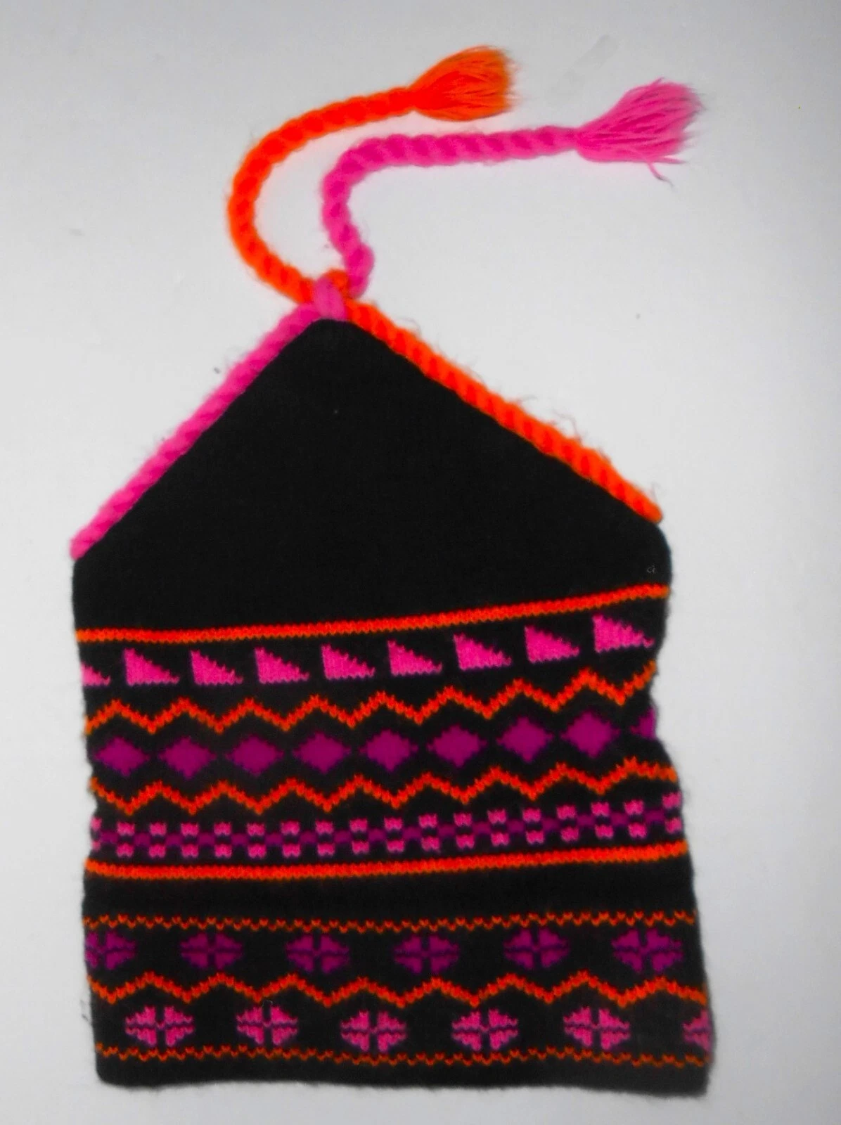 Vintage Maureen of the Mews Geometric Fair Isle Ski Beanie Hat Conway NH S182
