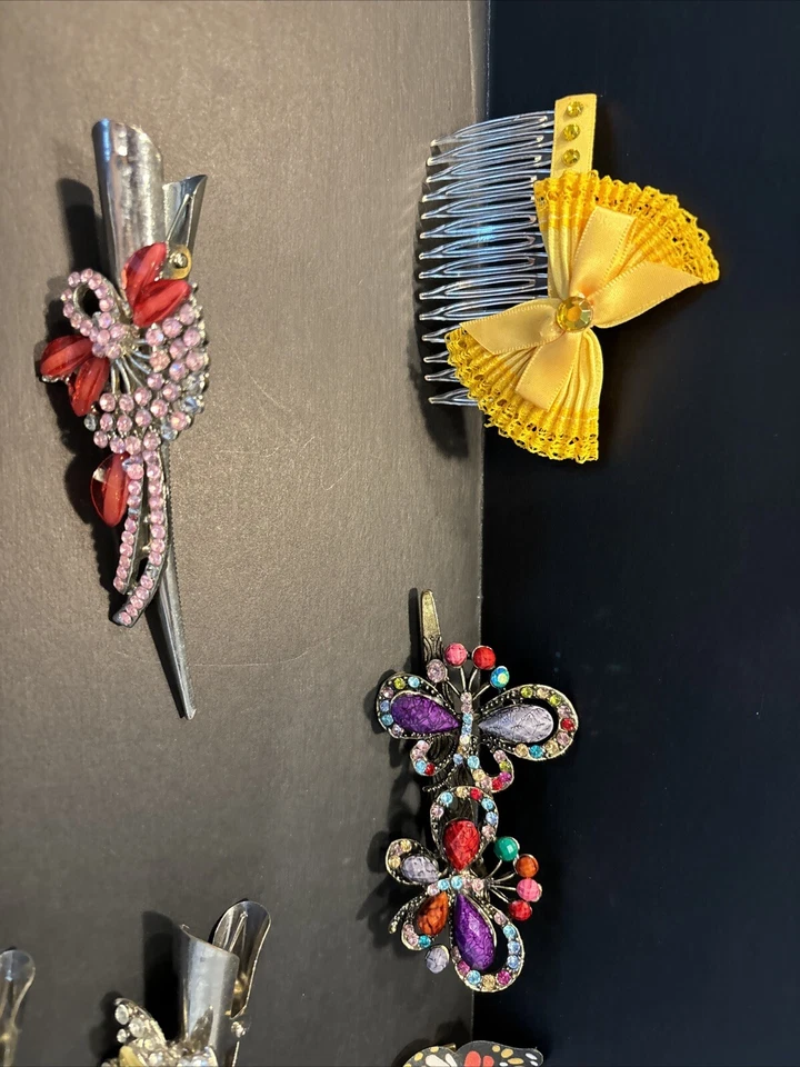 Lote de pinzas para el cabello enorme peine de pasador boho boda flores mariposa estrás Foto 4 de 4
