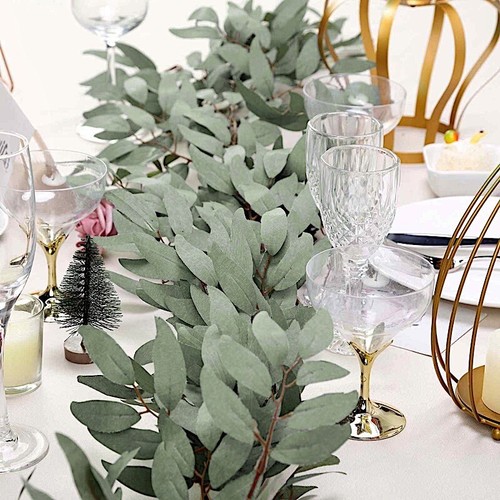 60-Inch long Frosted Green Artificial Willow Leaves Garland Wedding Decorations - Picture 2 of 9