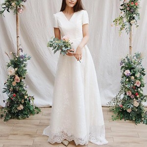 short sleeve dresses for wedding