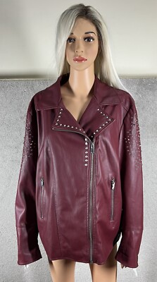 Violeta By Mango Faux Leather Biker Jacket XL NWT With Defect Read Des.￼