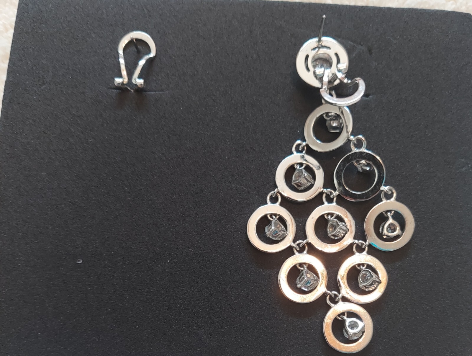 Statement Dangling Chandelier Rhinestone Earrings… - image 3