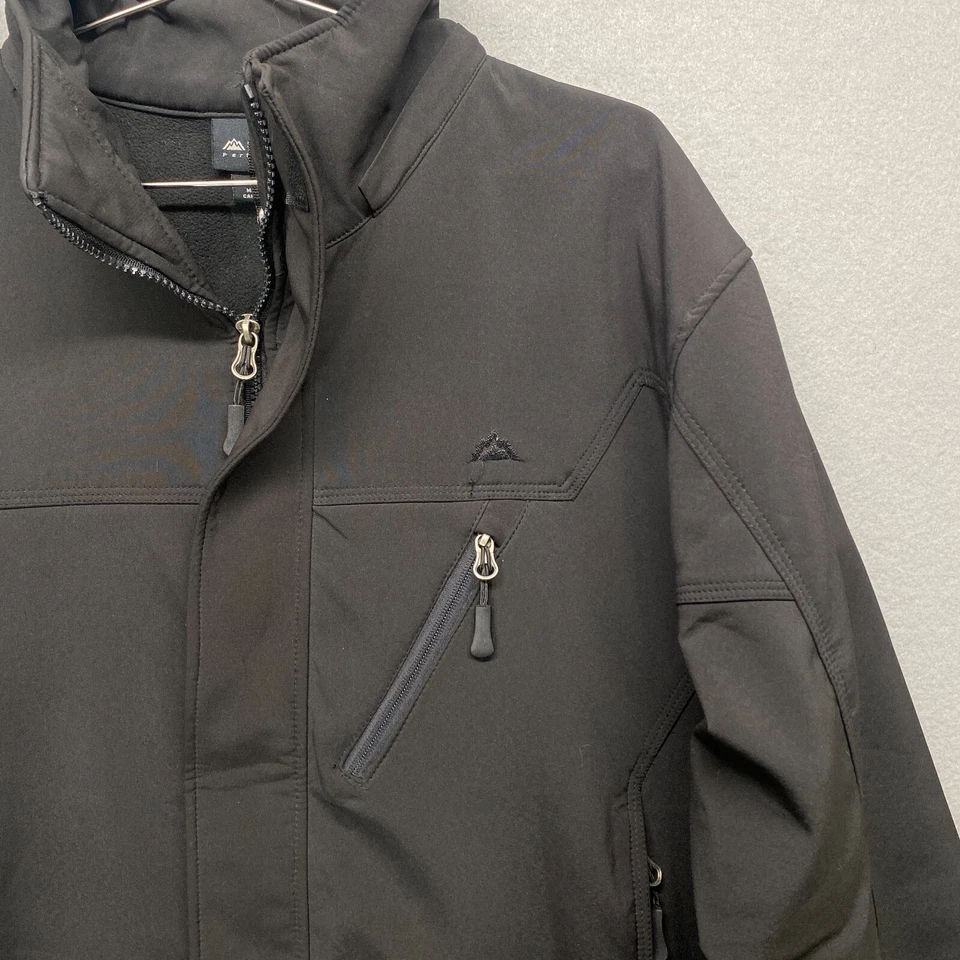 Chaqueta Snozu Para Hombre Mediana Negra Softshell Polar Cremallera Rendimiento Foto 2 de 4