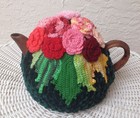NEW  Handmade Tea Cozy  Happy Red Roses from Ukrainian Designer Unique!