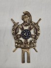 Masonic solid brass license plate topper DeMolay Knights Templar Crown Vintage — photo 1
