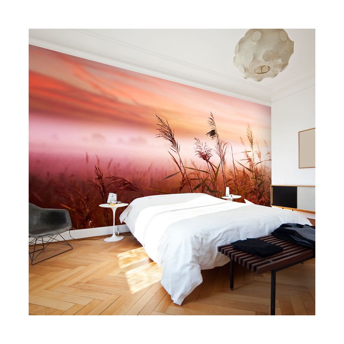 Papier peint Prairie à l'aube II panoramique grand format 450x270cm pour salon