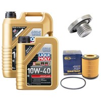 MotoröL Filter Set 10W-40 Liqui Moly 6 Liter + Schraube FüR Opel Omega B 2.5 3.0