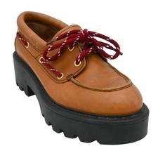 MIU MIU Leather Platform Boat Shoes Size 37