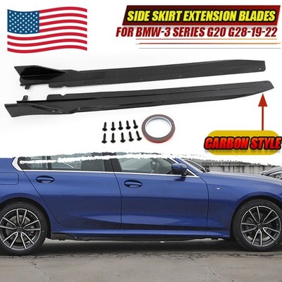 Carbon Fiber Side Skirts EXtension Lip For 2019-2022 BMW G20 3 Series M Sport US