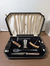 Viners Ltd Of Sheffield England Stag Handle Silver Bar Tool Set 13 Piece Vintage