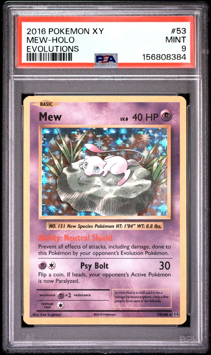 Mew Pokémon TCG Professional Sports Authenticator (PSA) Holo Rare