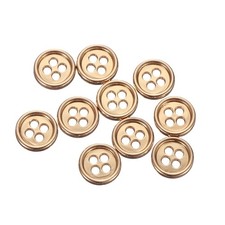 10pcs Metal Sewing Button 10mm 4 Holes Round Buttons for Clothes Gold