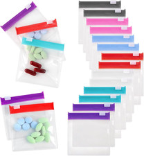 14 Pack Reusable Zipper Pill Pouches Slide Lock Travel Medicine Bags