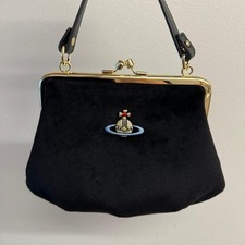 Vivienne Westwood black velvet Granny Frame crossbody bag, great condition