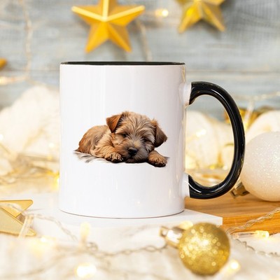 Niedlicher flauschiger Terrier Welpe Hund Unisex 11 Unzen Keramiktasse Hundeliebhaber Geschenk