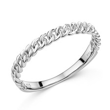 MATERIA Ring Kettenoptik 925 Sterling Silber rhodiniert Damen Größen 50 bis 62