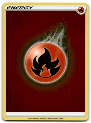 Pokemon Champion's Path Reverse Holo Fire Energy #NNO