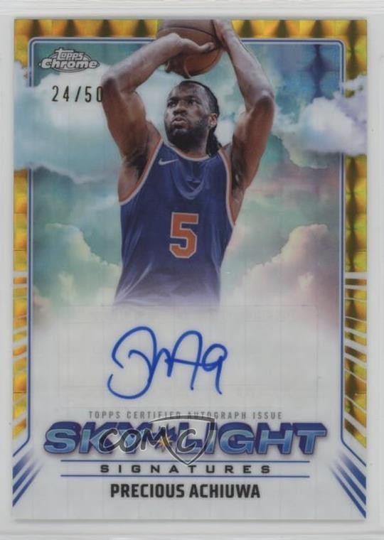 2024-25 Topps Chrome Gold Geometric Refractor /50 Precious Achiuwa #SLS-PAC Auto