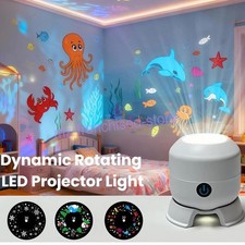 USB Dimmable Star Projector 360 Rotating Night Light Kids Bedroom Lamp