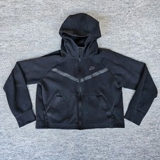 Nike Tech Fleece Hoodie Women's Medium Black Windrunner Full Zip CW4298-010