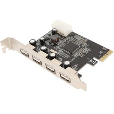 PCIe to USB2.0 Eansion Card 4 Ports 4 Pin Power 480Mb/s Easy Installation USB