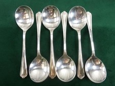 6 nice Vintage Soup Spoons Jesmond pattern Silver plated EPNS A1