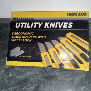 Utility Knife 6-Piece Set, Safety Lock, Steel Blades