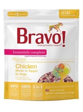 Bravo Homestyle Complete Chicken Dinner or Topper- Freeze-Dried Dog Food 4 lbs