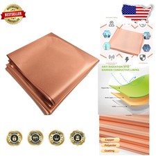 Golden Copper Faraday Fabric 197"x43" RF EMI EMF Shielding Radiation Blocking