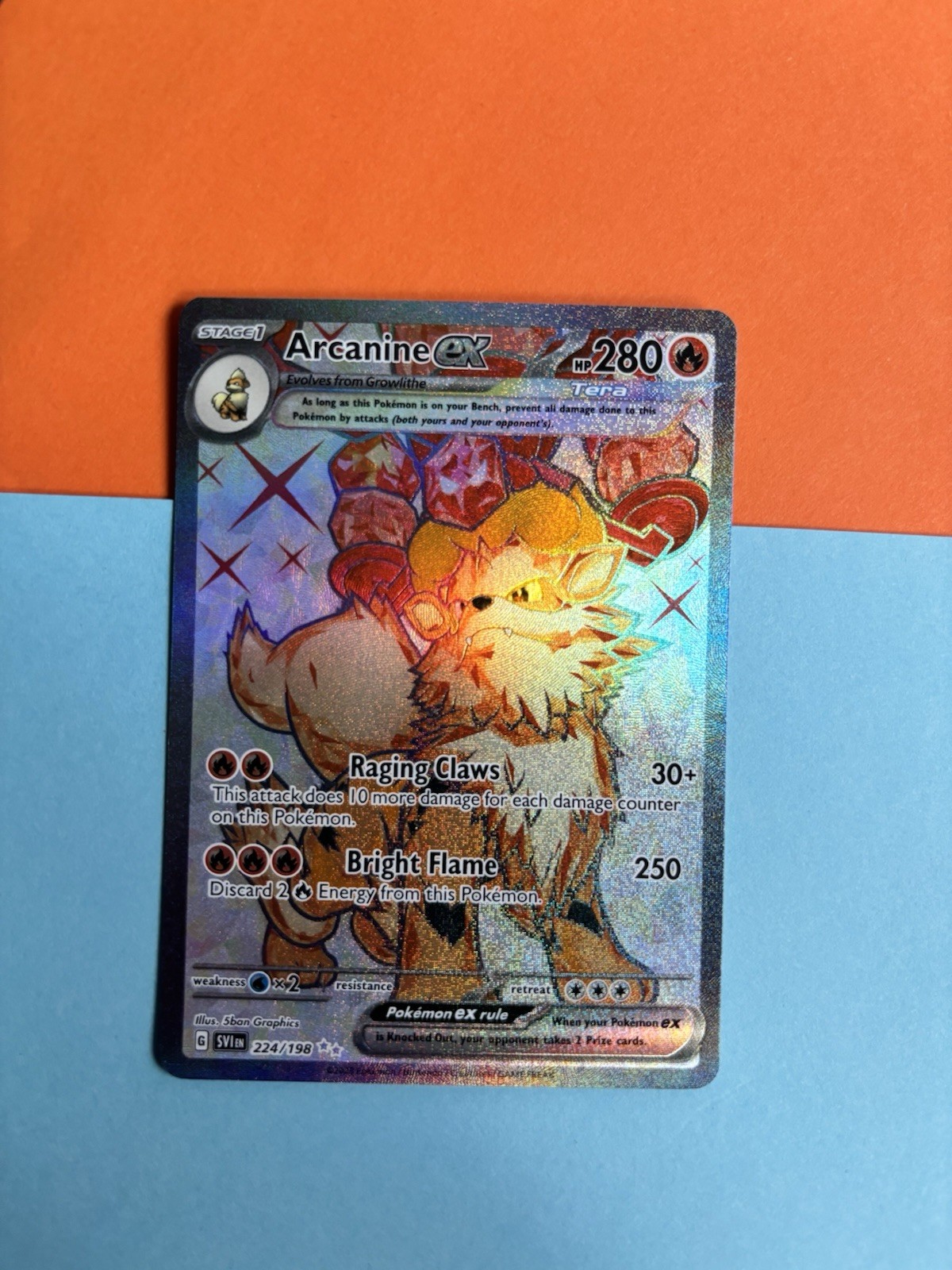 Pokémon TCG Arcanine EX #224 S&V Base Set Ultra Rare Full Art Eng Mint Condition