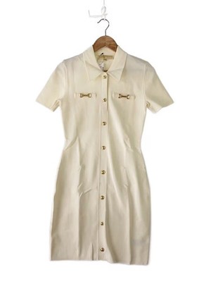 MICHAEL KORS Short-Sleeved Dress, Size S, Rayon, IVO JF5837Q5ZV