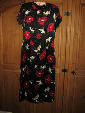 charlotte halton oriental/chinese style dress black/red/floral size 10 ch36 L46