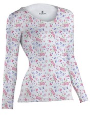 Indera Combed Cotton Thermal - Raschel Knit - Long Sleeve Floral - Women Size M
