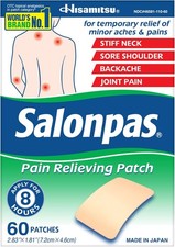 Salonpas Pain Relieving Patch for Back, Neck, Shoulder, Knee Pain and Muscle Sor