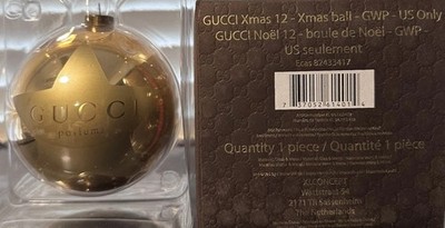 Vintage Gucci Parfums Gold ball Logo Christmas Holiday Ornament (See Pics)