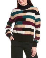 Elie Tahari Balloon Sleeve Mock Neck Cashmere Sweater Women's