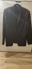 Christian Dior Atelier Black Solid Wool Tuxedo Blazer Jacket Mens 50 Single Vent