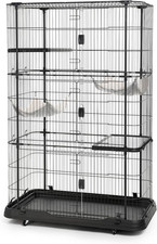 Prevue Pet Products Cat Home with 4 Levels, Metal Cage Kennel for Multiple Cats,