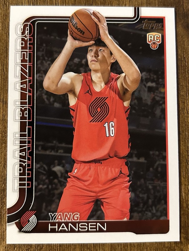 2025-26 Topps Basketball #216 Yang Hansen (RC) Rookie Portland Trail Blazers