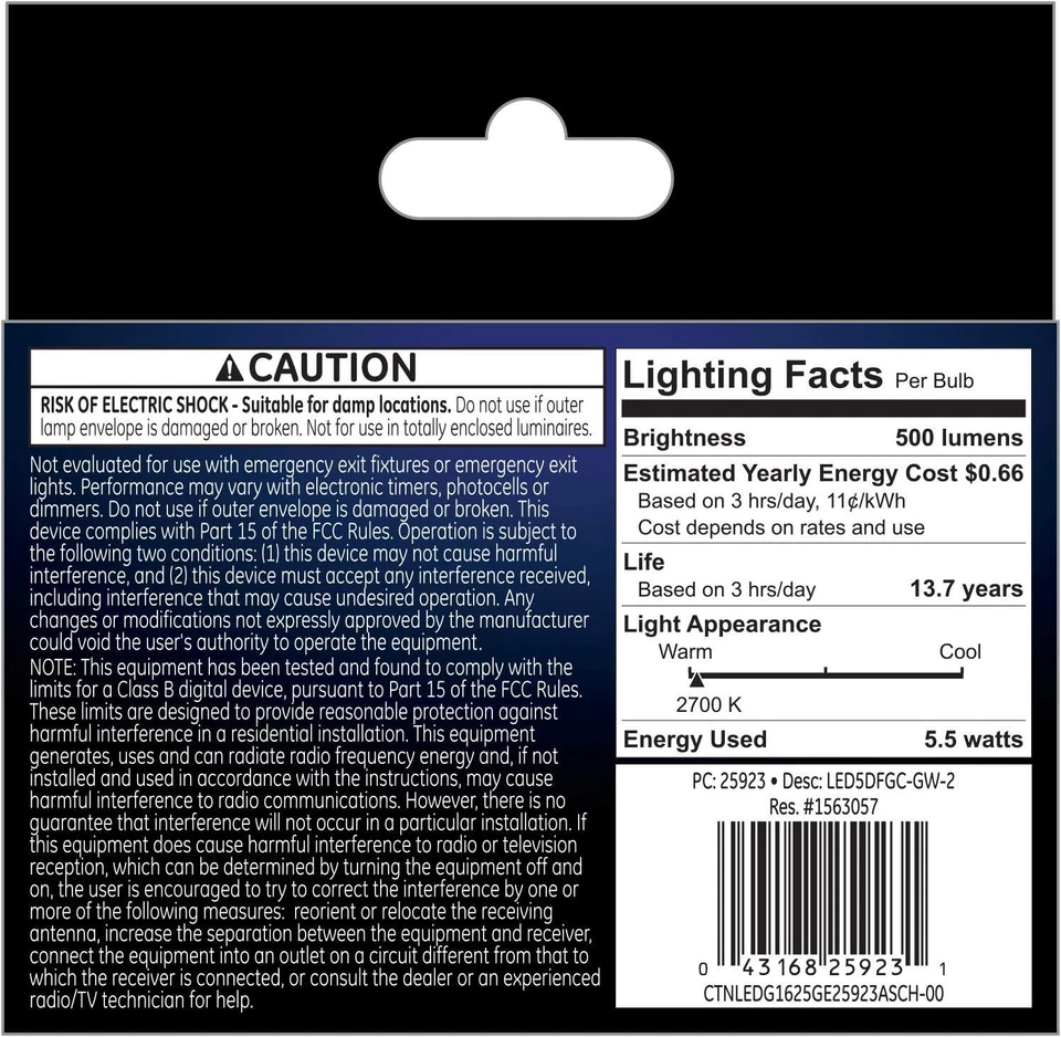LED Light Bulbs, 60 Watt, Soft White, G16 Globe Bulbs, Frosted, Small Base (2 Pa - Image 4 of 4
