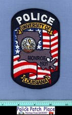 UNIVERSITY OF LOUISIANA MONROE College Campus Police Patch STATE SHAPE OUTLINE