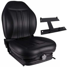 High Back Seat, Black Vinyl W/ Integrated Suspension Fits Kubota